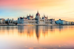 52709520 - view of budapest parliament at sunset, hungary
